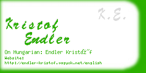 kristof endler business card